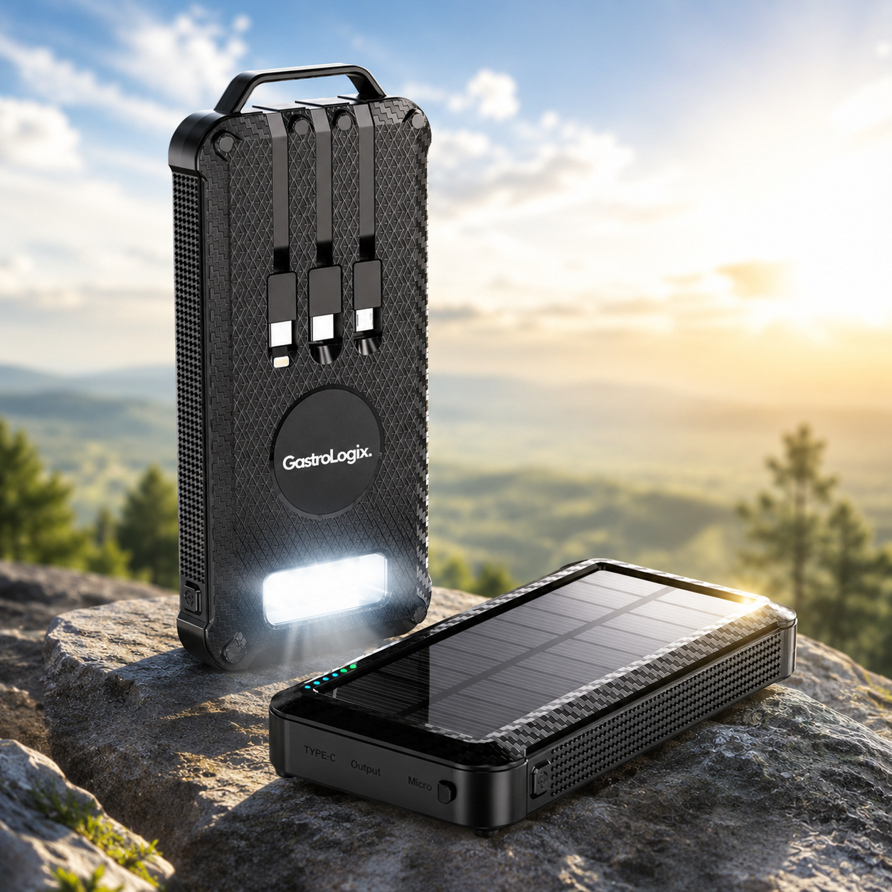 GastroLogix. Multifunctionele Powerbank met ingebouwde kabels