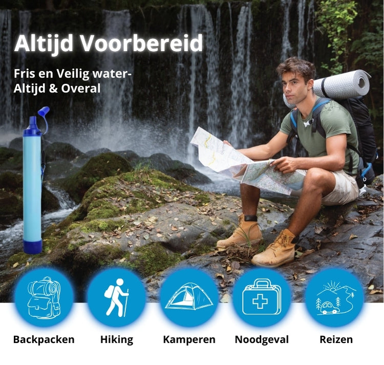 Noodpakket XL met Powerbank-Noodradio-Waterfilter-Waterzak-Survival Armband & Tactical Zoom Zaklamp